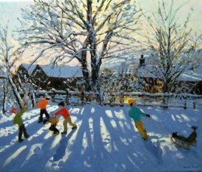 Diversión en la nieve, Tideswell, Derbyshire
